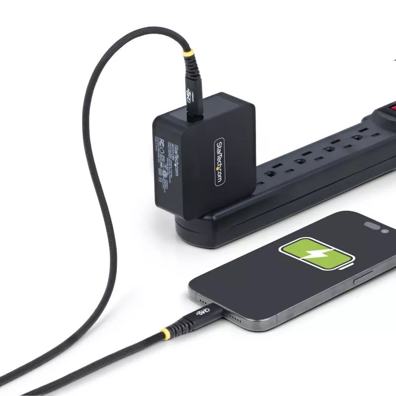 StarTech.com 1,8 m (2 m) USB-C-Ladekabel, robust und ultra-flexibel, 240 W (5 A) PD EPR, USB 2.0 Laptop-Ladekabel, USB-IF-zertifiziert, strapazierfähiges USB-C-Ladekabel