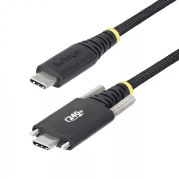 StarTech.com 2 m USB-C-Ladekabel, seitliche Schraubverriegelung, 240 W (5 A) PD EPR, zweischichtiger Silikon-/Flechtmantel, USB-2.0-Laptop-Ladekabel, USB-IF-zertifiziert, robustes USB-C-Ladekabel