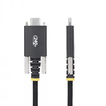 StarTech.com 2 m USB-C-Ladekabel, seitliche Schraubverriegelung, 240 W (5 A) PD EPR, zweischichtiger Silikon-/Flechtmantel, USB-2.0-Laptop-Ladekabel, USB-IF-zertifiziert, robustes USB-C-Ladekabel