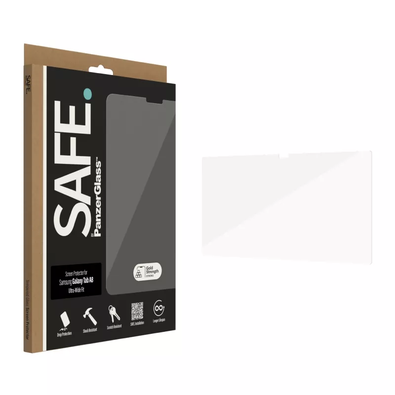Displayschutz PanzerGlass SAFE. von Samsung Galaxy Tab A8 Ultra-Weit-Passform gehärtetes Glas