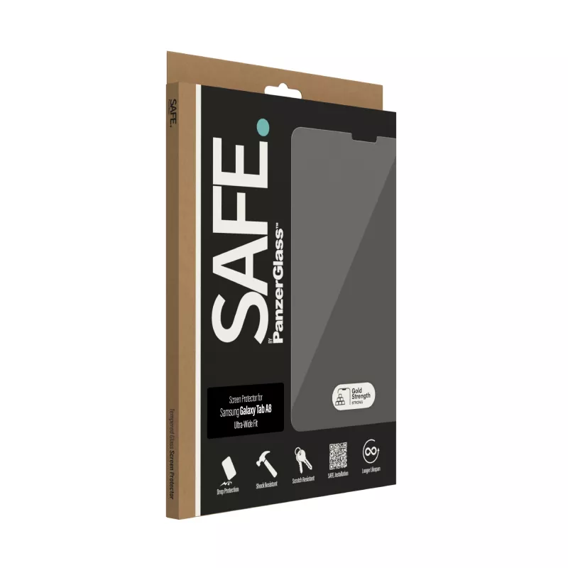 Displayschutz PanzerGlass SAFE. von Samsung Galaxy Tab A8 Ultra-Weit-Passform gehärtetes Glas
