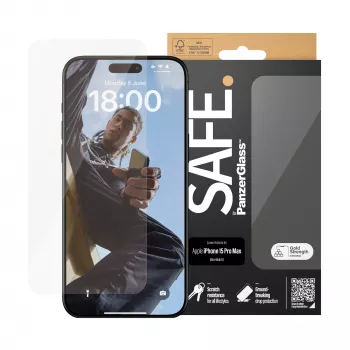 PanzerGlass SAFE. by ® Displayschutz iPhone 15 Pro Max | Ultra-Wide Fit