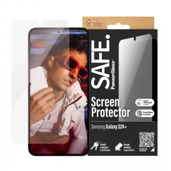 PanzerGlass SAFE. by ® Displayschutzfolie Samsung Galaxy S24+ | Ultra-Wide Fit mit EasyAligner
