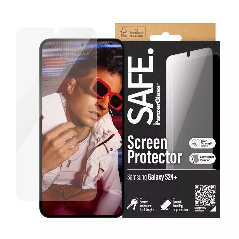 PanzerGlass SAFE. by ® Displayschutzfolie Samsung Galaxy S24+ | Ultra-Wide Fit mit EasyAligner