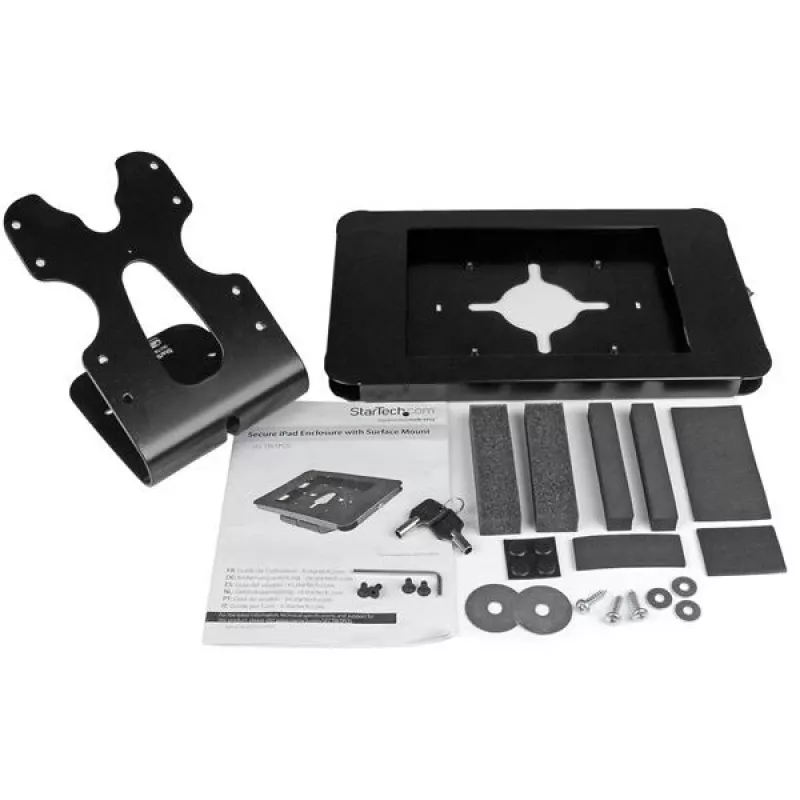 StarTech.com Sichere Tablet-Halterung - Schreibtisch- oder Wandmontage, Schwarz, 24,6 cm (9,7 Zoll), 9,7 Zoll iPad, Stahl, 1,3 cm, Schlüssel