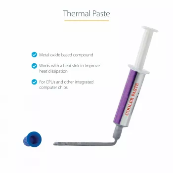 StarTech.com Wärmeleitpaste, Metalloxid-Verbindung, wiederverschließbare Spritze (1,5 g), Wärmeleitpaste für CPU-Kühlkörper