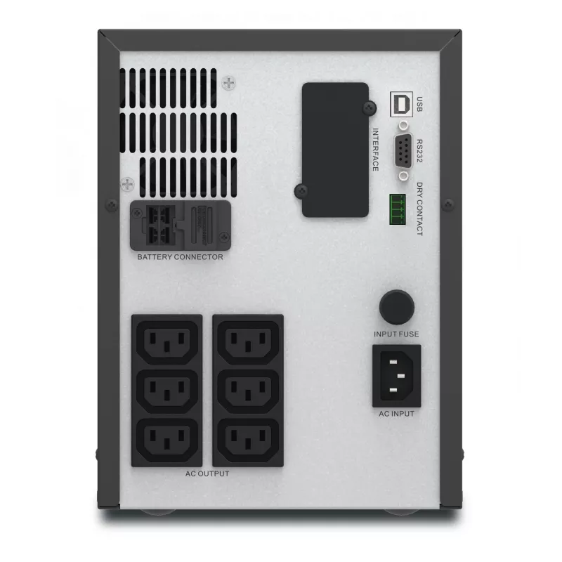 APC Easy UPS 1 Ph Line Interactive, 2000VA, Tower, 230V, 6 IEC C13-Ausgänge, AVR, potenzialfreier Kontakt, LCD, ohne Netzwerkkarten-Unterstützung