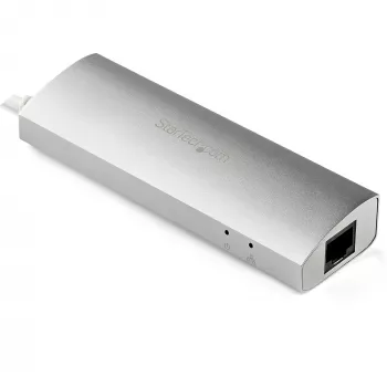 StarTech.com 3-Port tragbarer USB 3.0 Hub mit Gigabit-Ethernet - integriertes Kabel~3-Port tragbarer USB 3.0 Hub mit Gigabit-Ethernet - 5 Gbit/s - integriertes Kabel