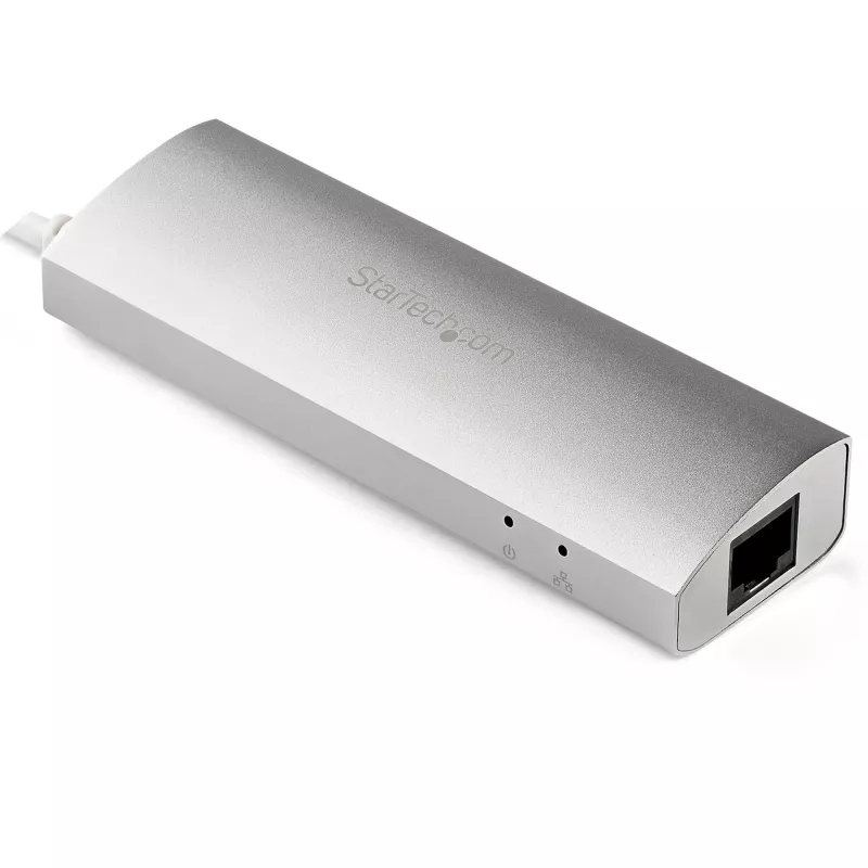 StarTech.com 3-Port tragbarer USB 3.0 Hub mit Gigabit-Ethernet - integriertes Kabel~3-Port tragbarer USB 3.0 Hub mit Gigabit-Ethernet - 5 Gbit/s - integriertes Kabel