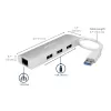 StarTech.com 3-Port tragbarer USB 3.0 Hub mit Gigabit-Ethernet - integriertes Kabel~3-Port tragbarer USB 3.0 Hub mit Gigabit-Ethernet - 5 Gbit/s - integriertes Kabel