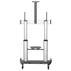 StarTech.com Mobiler TV-Ständer – Schwerlast-TV-Wagen für 60–100 Zoll Displays (100 kg) – höhenverstellbarer rollender Flachbildschirm-Bodenständer auf Rädern – universelle TV-Halterung mit Ablagen