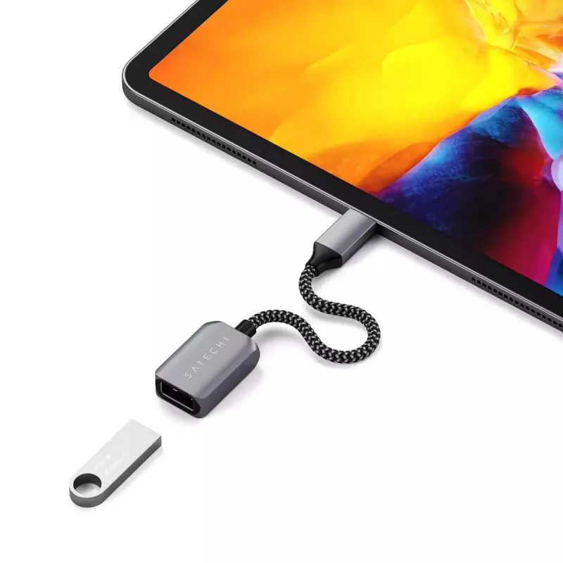 USB-Kabel Satechi ST-UCATCM USB-C auf USB-A, USB 3.2 Gen 1 (5 Gbit/s), Grau