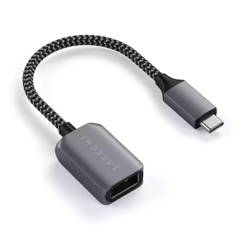 USB-Kabel Satechi ST-UCATCM USB-C auf USB-A, USB 3.2 Gen 1 (5 Gbit/s), Grau