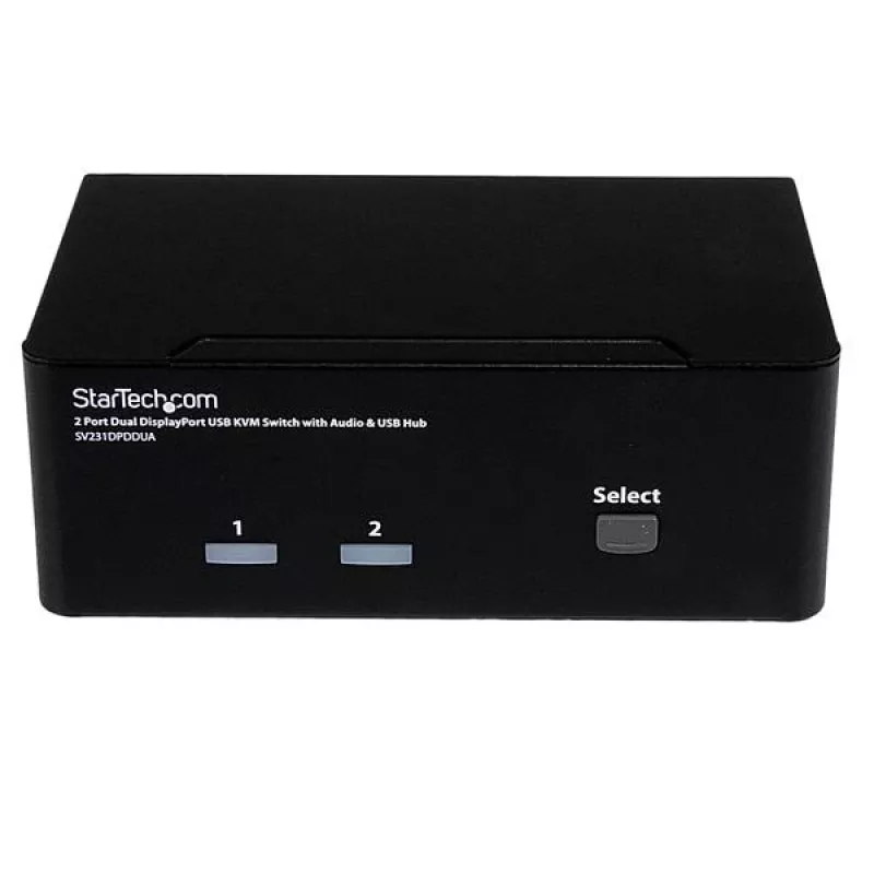 StarTech.com 2-Port Dual DisplayPort USB KVM-Switch mit Audio & USB 2.0 Hub
