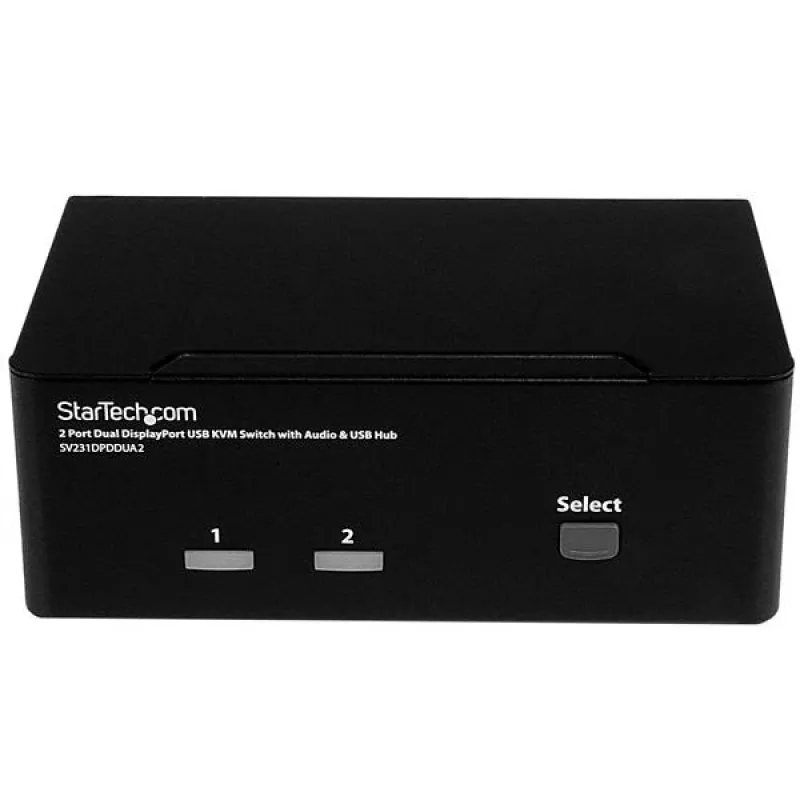 StarTech.com 2-Port DisplayPort Dual-Monitor KVM Switch – 4K 60Hz