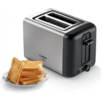 Bosch TAT3P420DE Toaster 2 Scheibe(n) 970 W Schwarz, Silber
