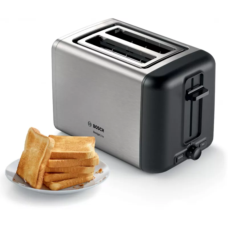 Bosch TAT3P420DE Toaster 2 Scheibe(n) 970 W Schwarz, Silber