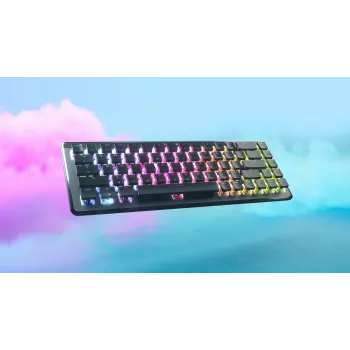 Turtle Beach Vulcan II Mini Air TBK-3101-02-DE Gaming-Tastatur, deutsches Layout (QWERTZ), TITAN II Optical Red lineare Switches, Schwarz