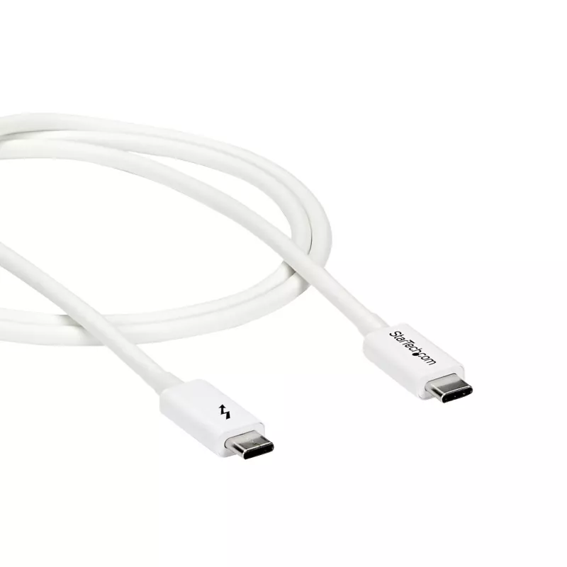 StarTech.com Thunderbolt 3 Kabel – 20 Gbit/s – 1 m – Weiß – Thunderbolt-, USB- und DisplayPort-kompatibel