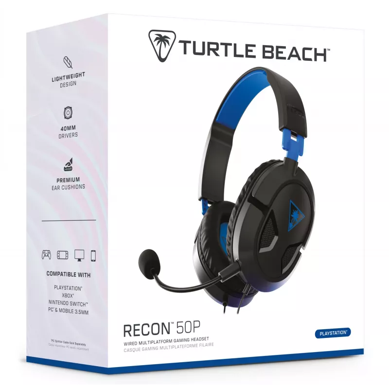 Turtle Beach Recon 50P Headset Kabelgebundenes Gaming-Headset – PS5, PS4, Xbox Series X oder S, Xbox One und PC