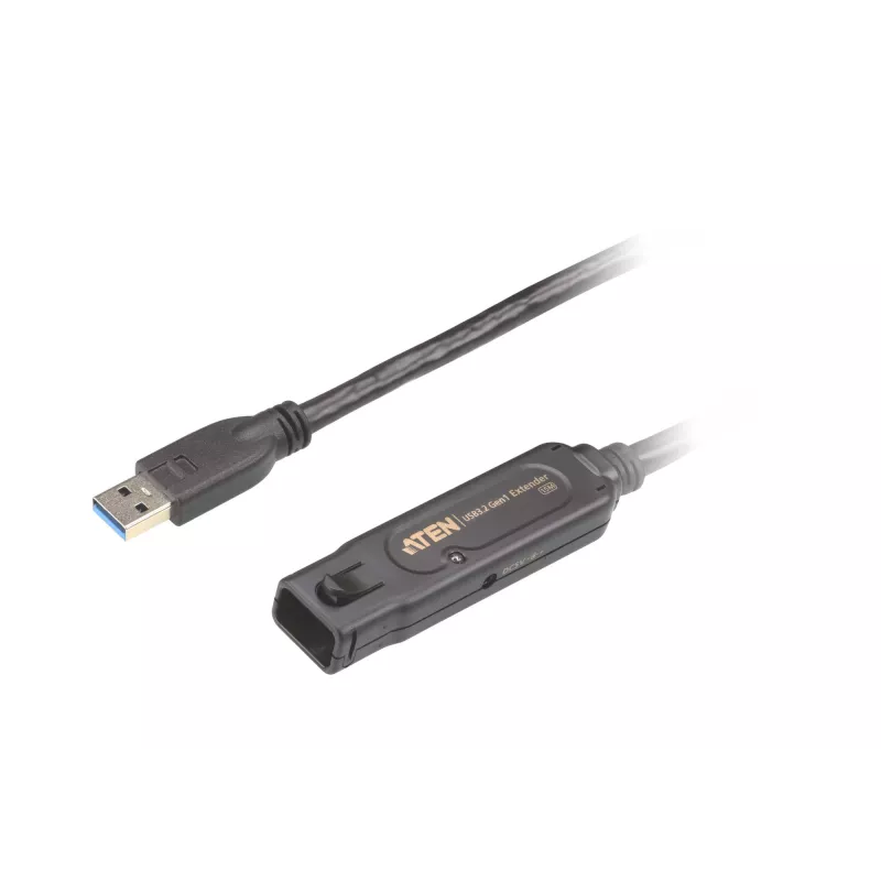 ATEN 15 m USB3.2 Gen1 Verlängerungskabel, 15 m, USB A, USB A, USB 3.2 Gen 1 (3.1 Gen 1), 5 Gbit/s, Schwarz