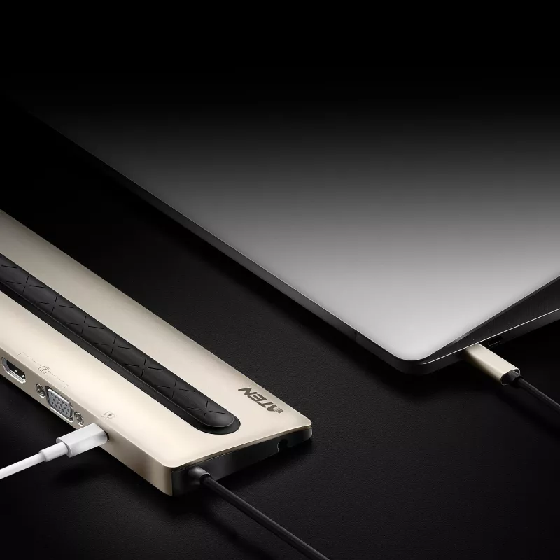 ATEN USB-C Multiport-Dock mit Power Pass-Through