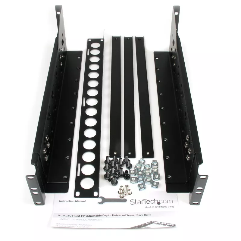 StarTech.com 3U feste 19-Zoll Universal-Server-Rackschienen mit einstellbarer Tiefe