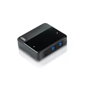 ATEN 2-Port USB 3.0 Peripheriegeräte-Sharing-Switch, 5 Gbit/s, Micro-USB Typ-B, Schwarz, Kunststoff, 0 - 40 °C, -20 - 60 °C