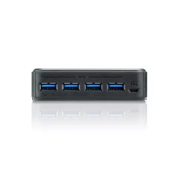 ATEN 2-Port USB 3.0 Peripheriegeräte-Sharing-Switch, 5 Gbit/s, Micro-USB Typ-B, Schwarz, Kunststoff, 0 - 40 °C, -20 - 60 °C