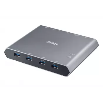ATEN 2-Port 4K DisplayPort USB-C KVM Dock Switch mit Power Pass-through