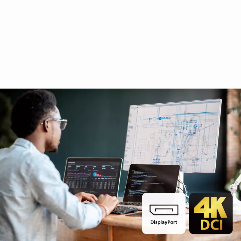 ATEN 2-Port 4K DisplayPort USB-C KVM Dock Switch mit Power Pass-through