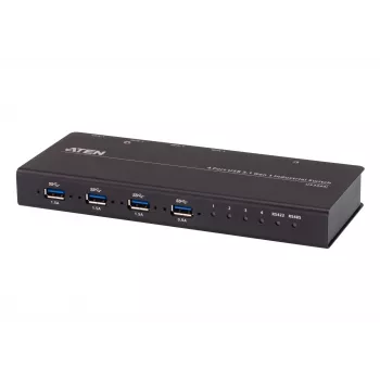 ATEN 4-Port USB 3.1 Gen1 Industrial Switch, 5 Gbit/s, Schwarz, Metall, 0 - 50 °C, -20 - 60 °C, 0 - 80%