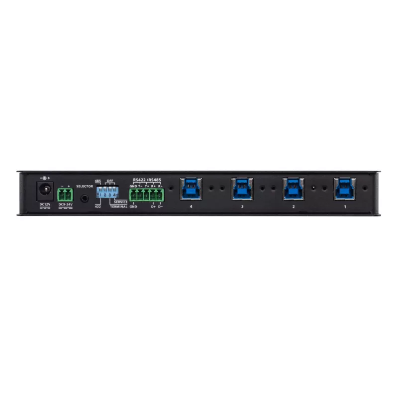 ATEN 4-Port USB 3.1 Gen1 Industrial Switch, 5 Gbit/s, Schwarz, Metall, 0 - 50 °C, -20 - 60 °C, 0 - 80%