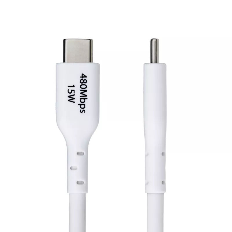 StarTech.com 3m (9.8ft) USB-A zu USB-C Ladekabel, Laden & Synchronisieren, 3A, USB 2.0, TPE-Mantel – Weißes USB-Ladekabel