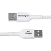 StarTech.com 3m (9.8ft) USB-A zu USB-C Ladekabel, Laden & Synchronisieren, 3A, USB 2.0, TPE-Mantel – Weißes USB-Ladekabel