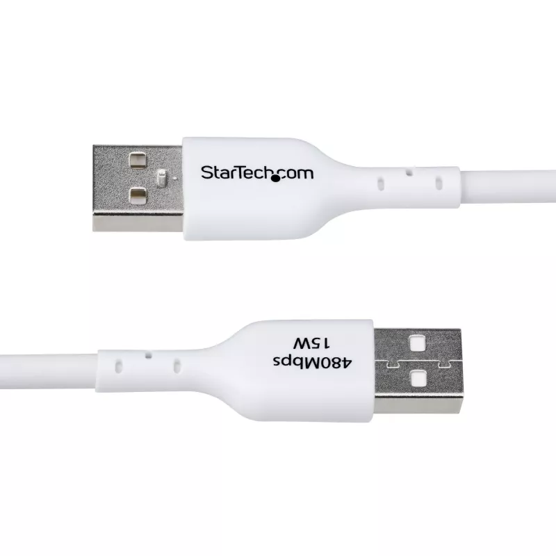 StarTech.com 3m (9.8ft) USB-A zu USB-C Ladekabel, Laden & Synchronisieren, 3A, USB 2.0, TPE-Mantel – Weißes USB-Ladekabel