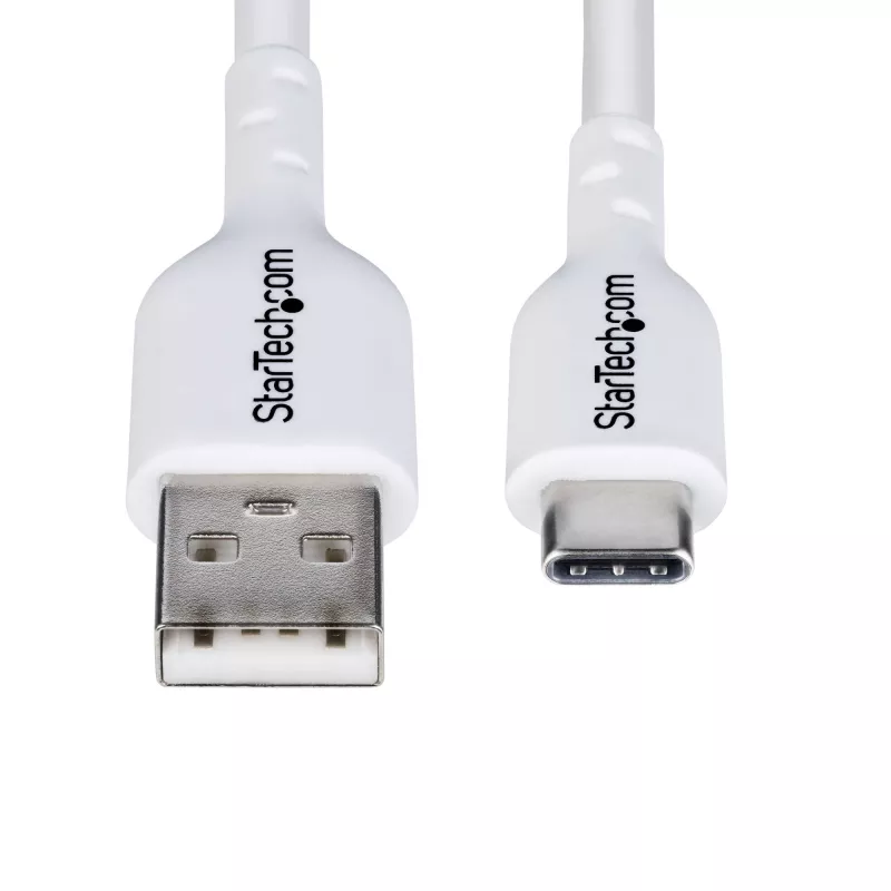 StarTech.com 3m (9.8ft) USB-A zu USB-C Ladekabel, Laden & Synchronisieren, 3A, USB 2.0, TPE-Mantel – Weißes USB-Ladekabel