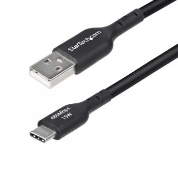 StarTech.com 4m (13ft) USB-A auf USB-C Ladekabel, Laden & Synchronisieren, 3A, USB 2.0, TPE-Mantel – Schwarzes USB-Ladekabel