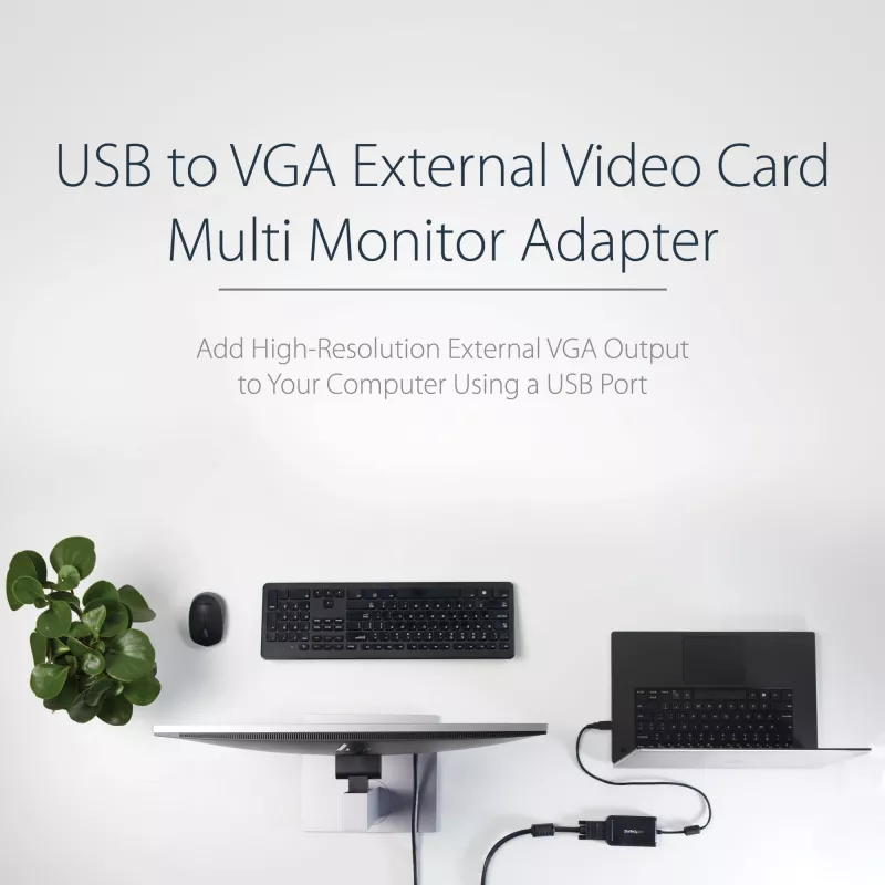 StarTech.com USB 2.0 auf VGA Adapter, USB zu VGA Monitor Konverter für Windows, 1080p (keine Unterstützung für macOS/ChromeOS/Linux) - TAA