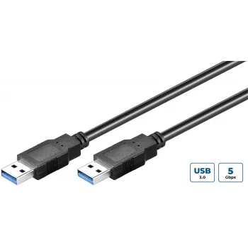 Microconnect USB3.0AA1B USB-Kabel USB 3.2 Gen 1 (3.1 Gen 1) 1 m USB A Schwarz