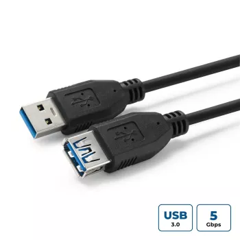 Microconnect USB3.0AAF05B USB-Kabel USB 3.2 Gen 1 (3.1 Gen 1) 0,5 m USB A Schwarz