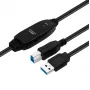 Microconnect Active USB3.0 A-B 7m M-M Schwarz Kabel 5 Gbit/s
