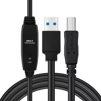 Microconnect Active USB3.0 A-B 7m M-M Schwarz Kabel 5 Gbit/s