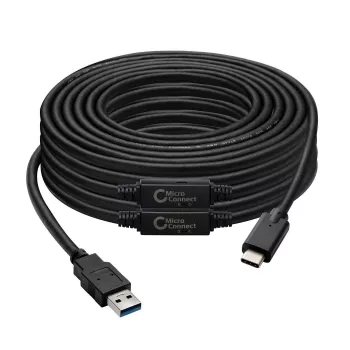 Microconnect USB3.1CA10AMP USB-Kabel USB 3.2 Gen 1 (3.1 Gen 1) 10 m USB C USB A Schwarz