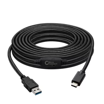 Microconnect USB3.1CA5AMP USB-Kabel USB 3.2 Gen 1 (3.1 Gen 1) 5 m USB C USB A Schwarz