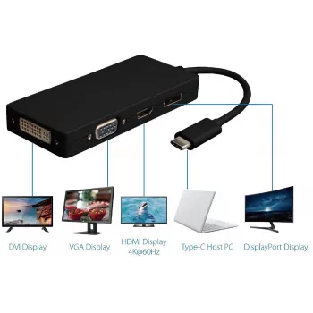 Microconnect USB3.1CCOM10 USB-Grafikadapter 3840 x 2160 Pixel Schwarz