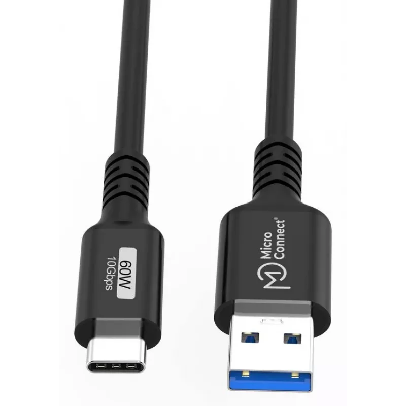 USB-Kabel Microconnect USB3.2AC2 2m USB C USB A 10 Gbit/s Schwarz