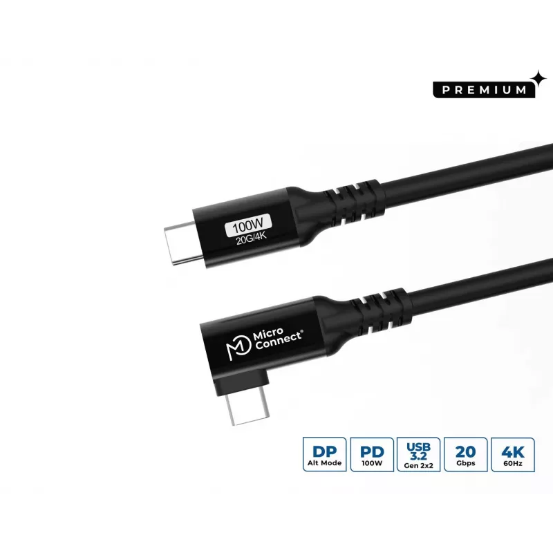 Microconnect USB3.2CC5-A USB-Kabel USB 3.2 Gen 2x2 5 m USB C Schwarz