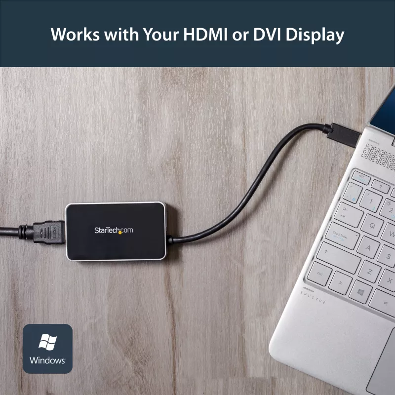 StarTech.com USB 3.0 zu HDMI Adapter mit 1x USB, USB zu HDMI Monitor Konverter für Windows (keine Unterstützung für macOS/ChromeOS/Linux) - TAA