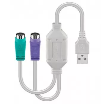 Microconnect USBA2XPS2 PS/2-Kabel 0,3 m 2x 6-p Mini-DIN USB A Weiß